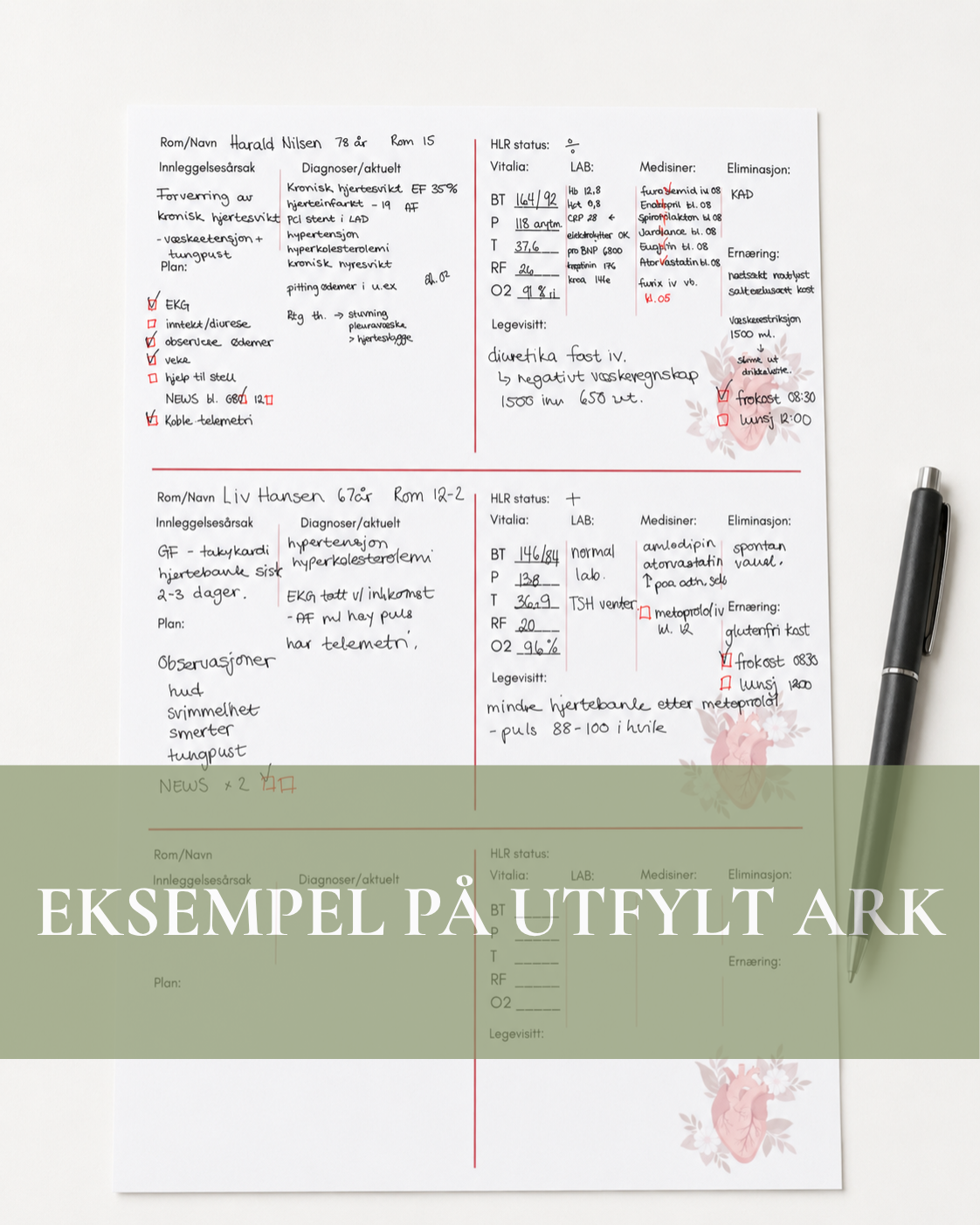 Rapportark - Hjerte